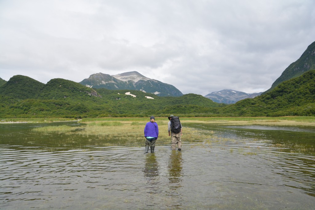 Scooter our pilot landed our plane and let us off in this beautiful place with Devon, our young guide