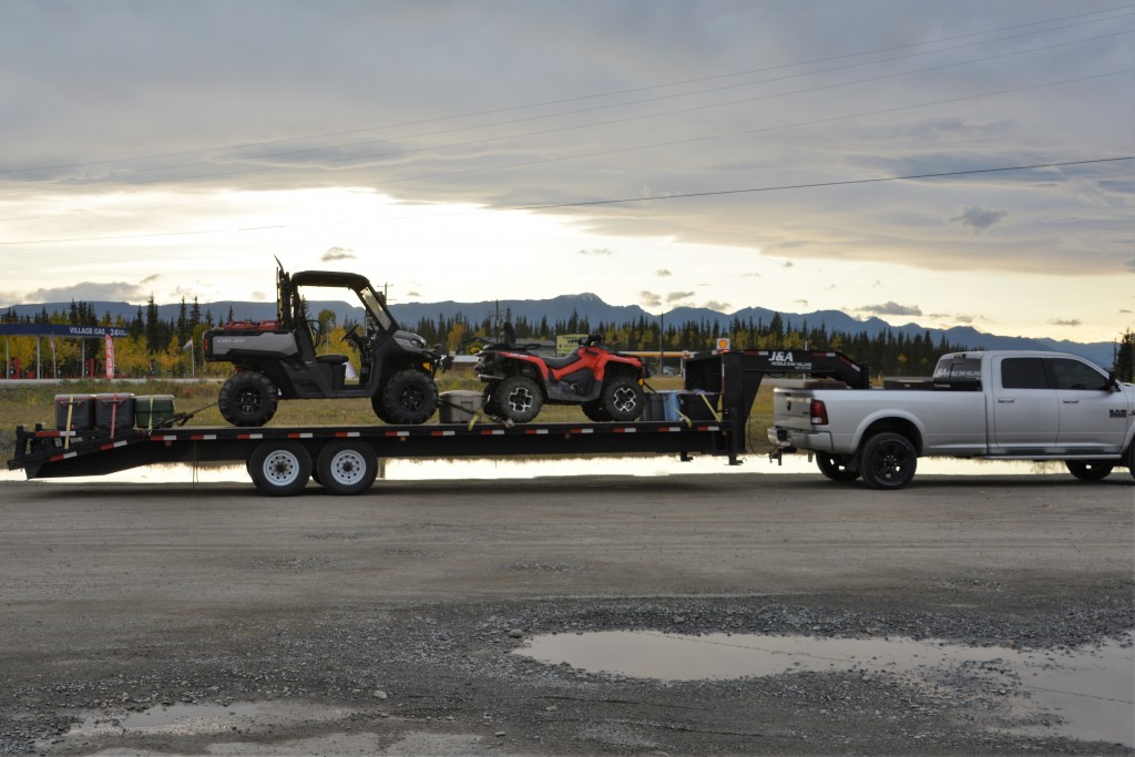 Hunters have a lot of large and expensive toys...and then a big truck and a big trailer to pull them around on