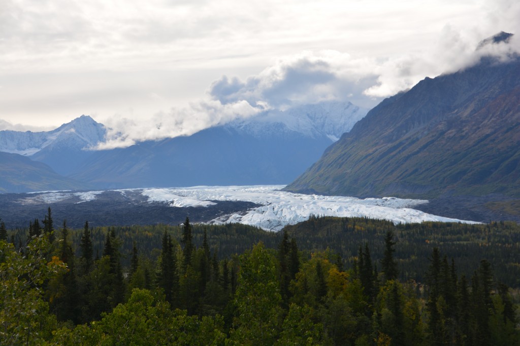 The Tazlina Glacier slowly carving away at yet another deep valley