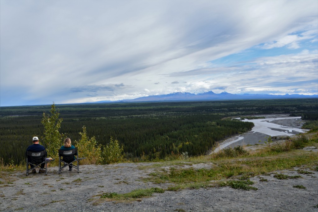 Our lunch spot overlooking the Copper River with the Wrangell St. Elias National Park in the background