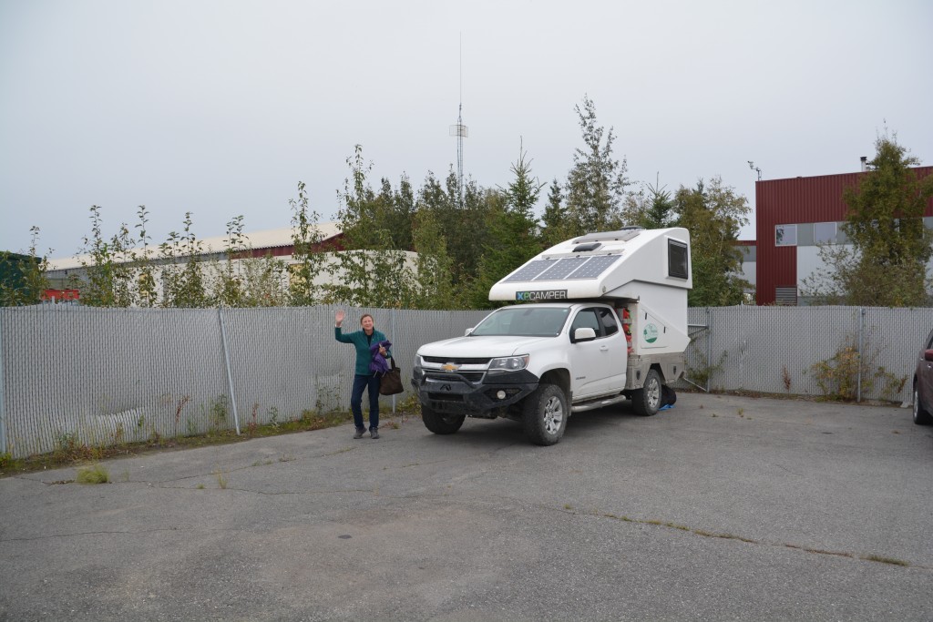 Our new home in Fairbanks - in the corner of the dealer's car park