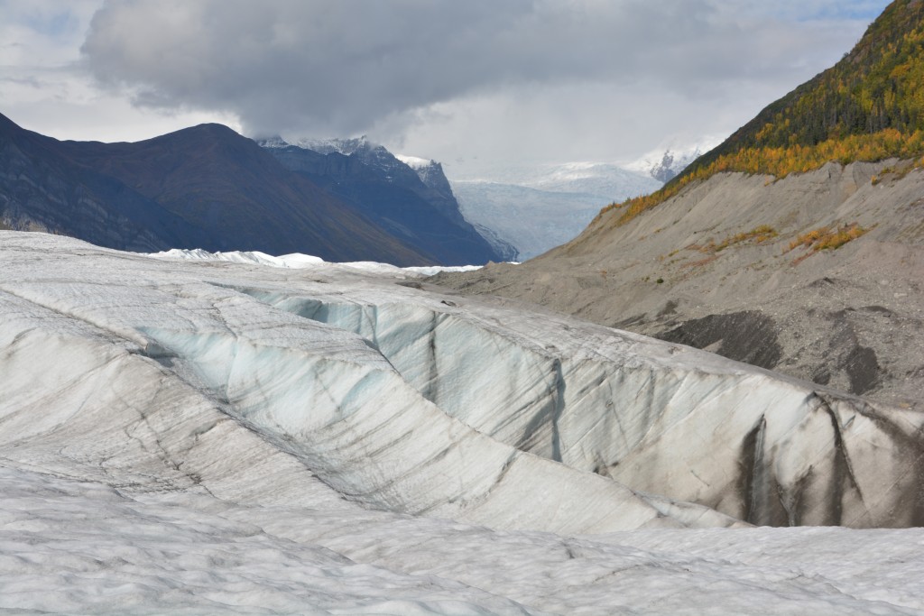 We walked up only on the very front of the glacier - you can see it stretching way back up the valley far beyond our reach