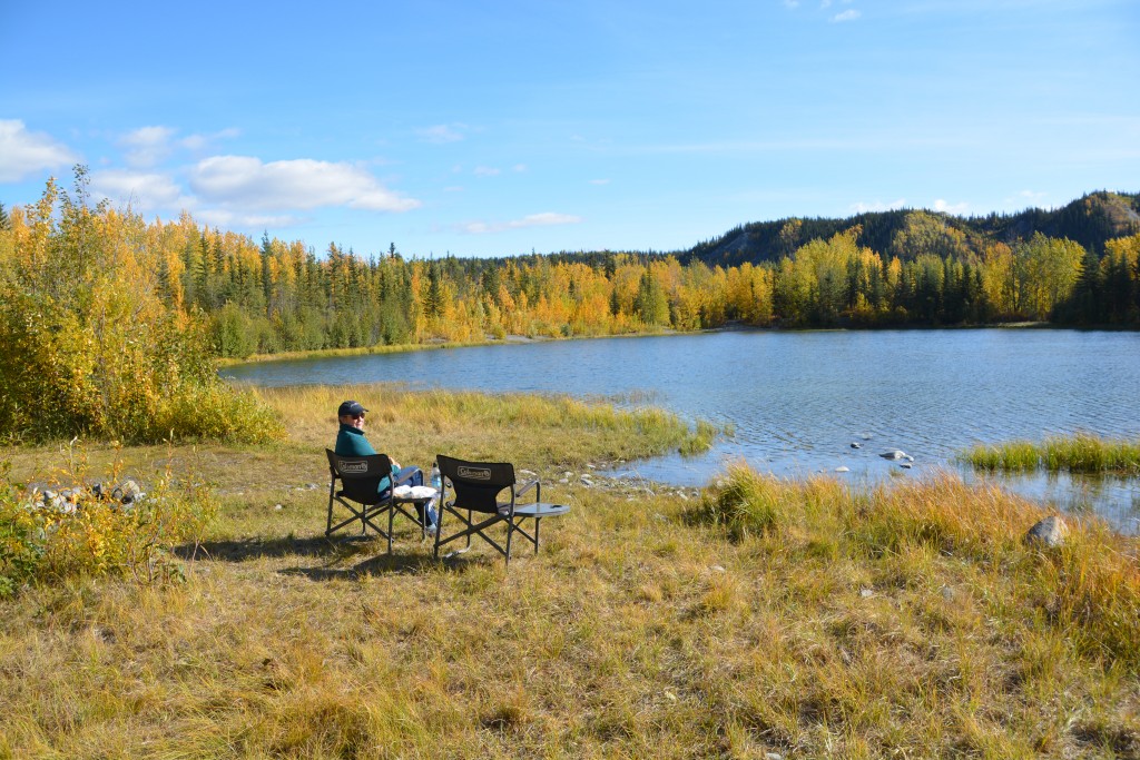 Just your average lunch spot on an average sparkling blue sky day in an average Alaska