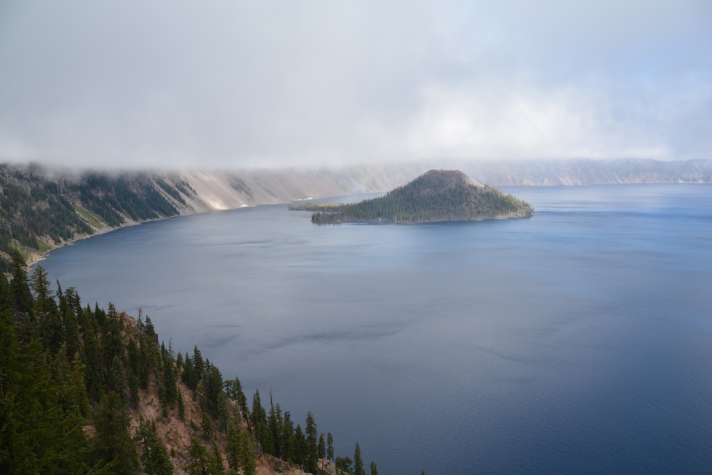 Crater Lake also features Wizard Island, a volcanic cone within the volcano