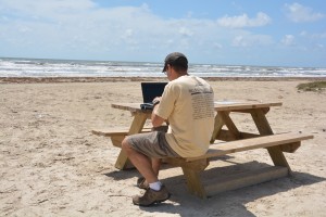 Any time is a good time to add data to a spreadsheet - even the sunny beaches of Louisiana