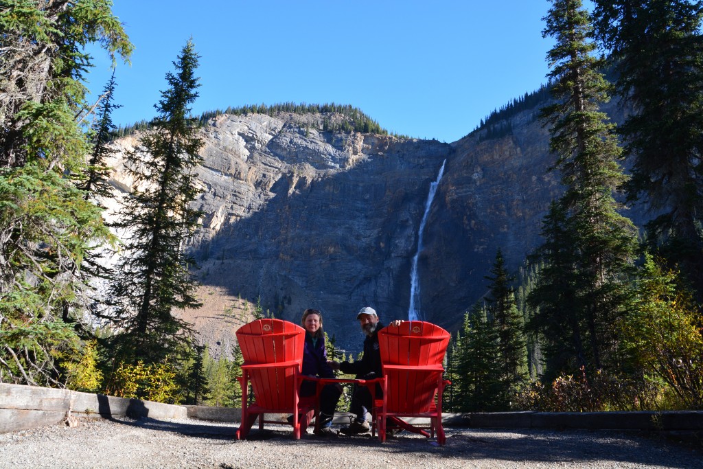 More red chairs...this time at Takakka Falls in Yoho NP