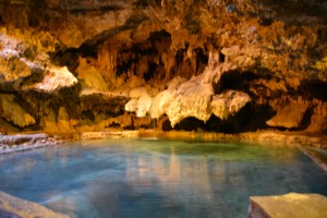The cave with the hot springs near the town of Banff - saving these springs initiated the first national park in Canada