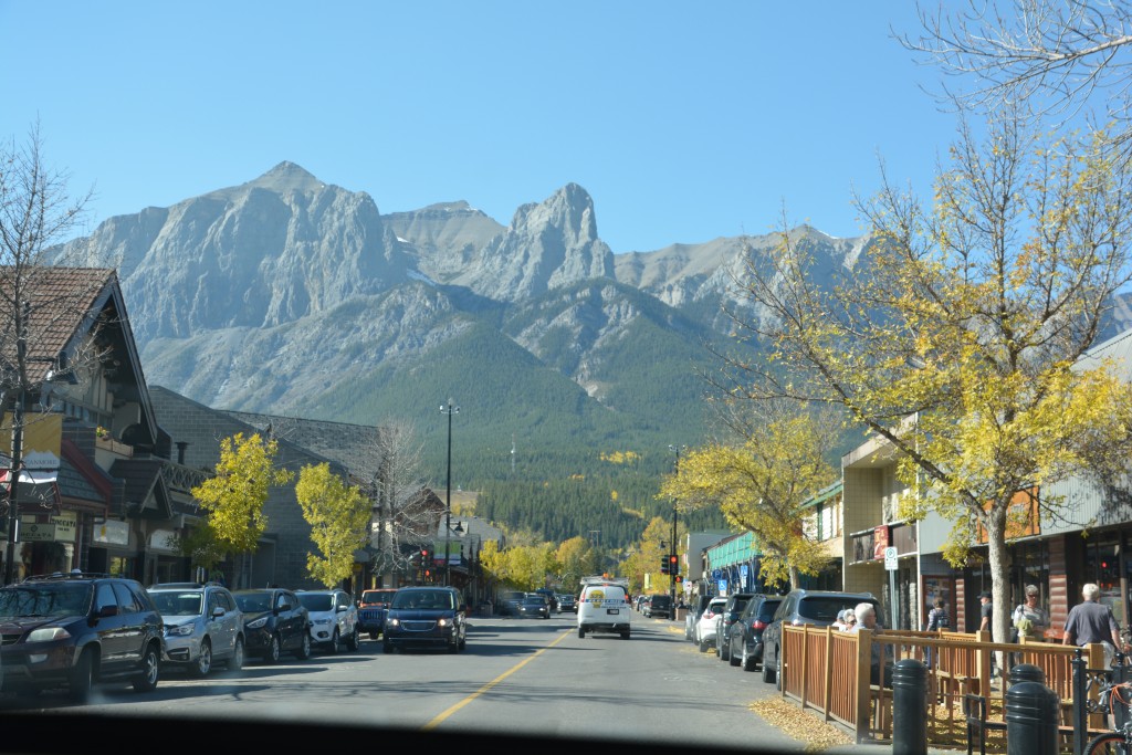 The view looking down the main street of Canmore - you can't do better than that!