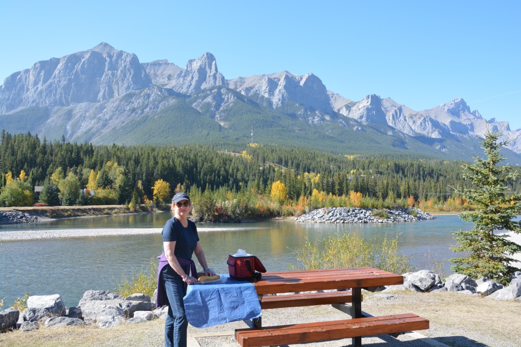 Our picnic spot for lunch near the centre of Canmore